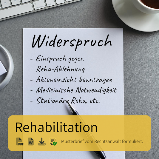 Widerspruch gegen Ablehnung der Reha (Rehabilitation)